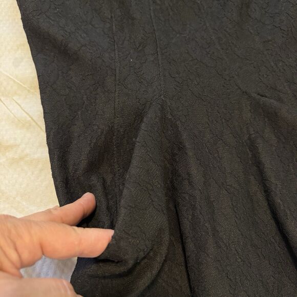 M60 MISS SIXTY Lace Black Short Dress Cap Sleeve Stretch Pockets V Neck Size 4 - Picture 7 of 10